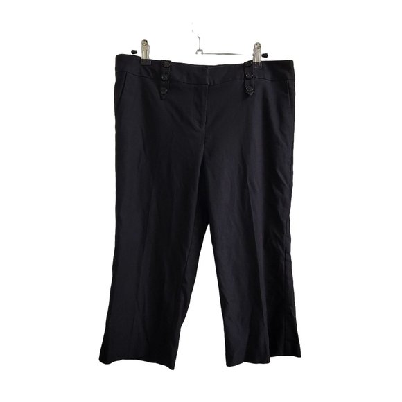 Soho Apparel LTD Black Mid Rise Cropped Dress Pants Women's Petite 10P 1032 - Picture 1 of 4
